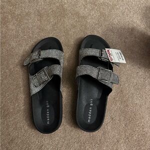 T.J.Maxx Black and Silver Sandals